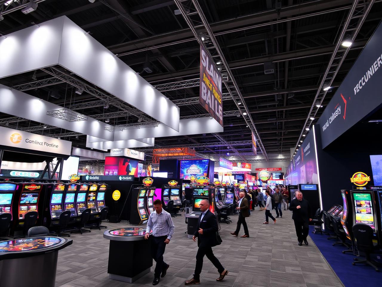 Exhibition hall with gaming stands