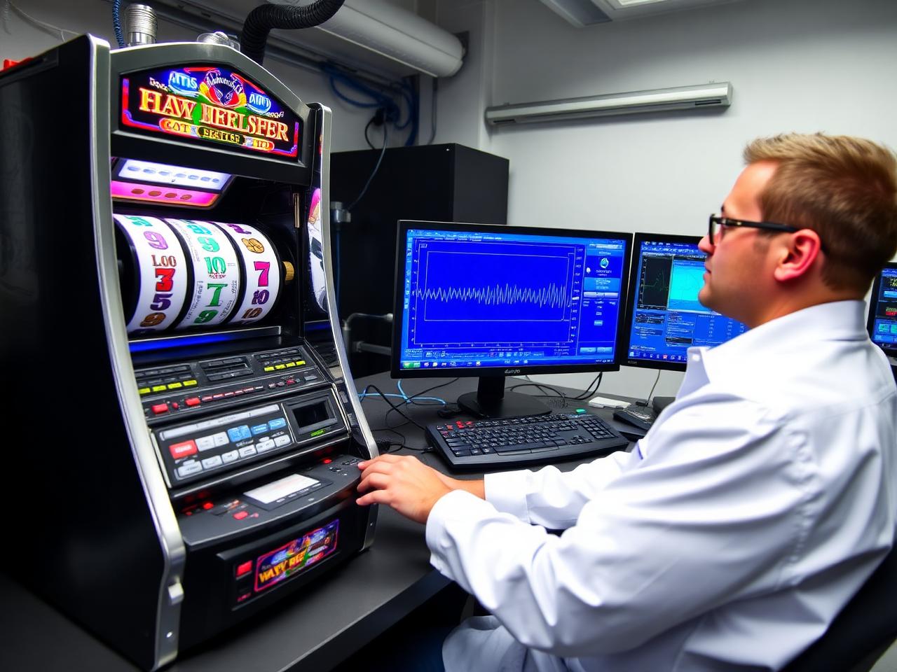 Testing laboratory bench with gaming electronics